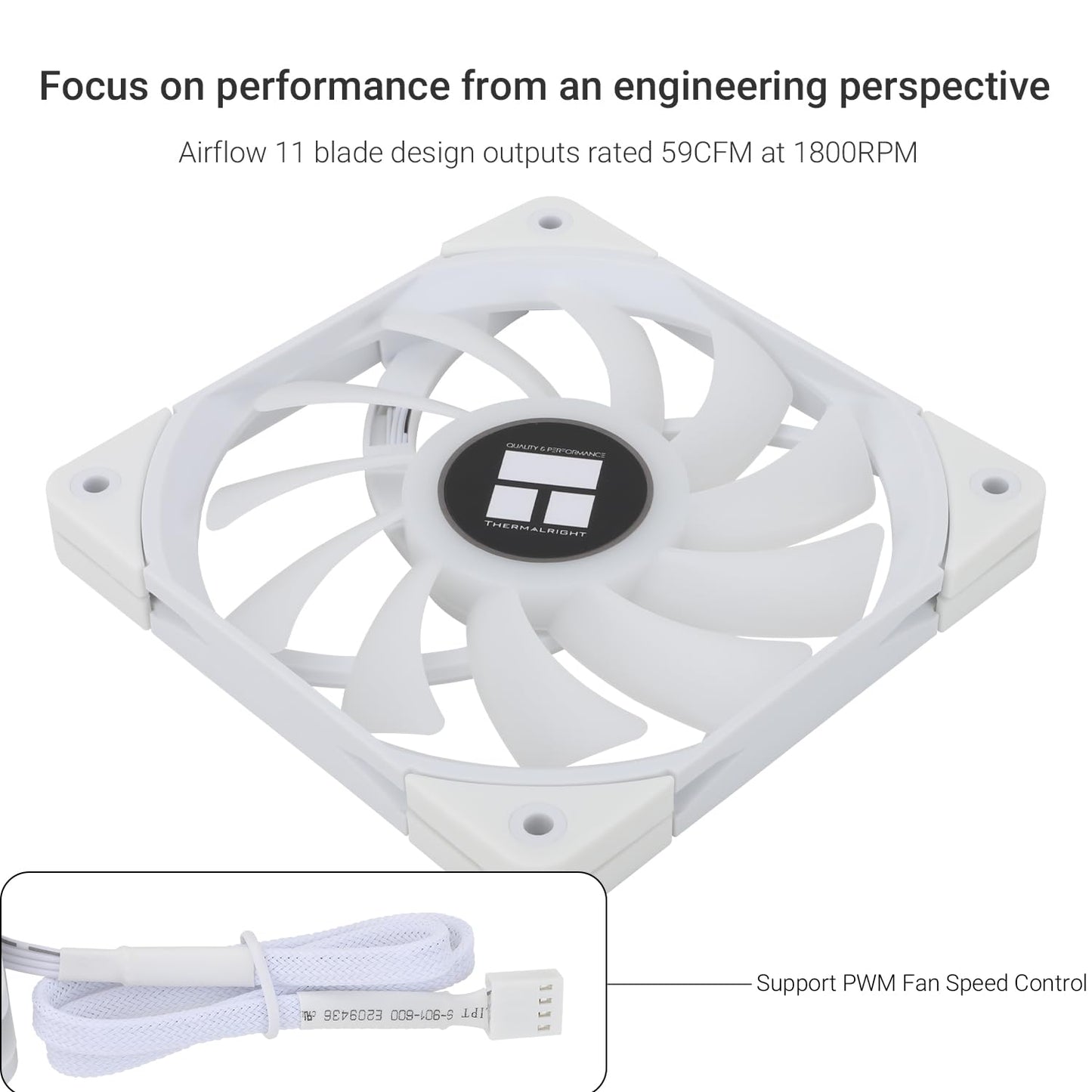 Thermalright TL-C12015W-S - 120mm Slim ARGB Fan (White)