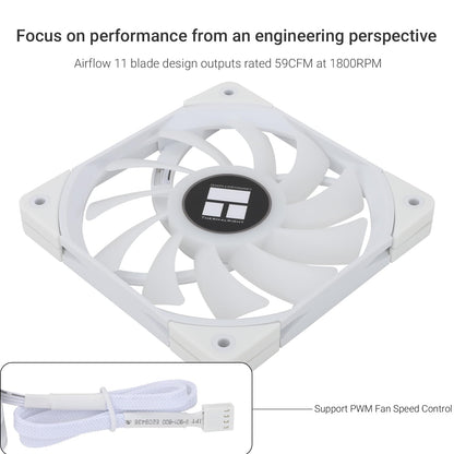 Thermalright TL-C12015W-S - 120mm Slim ARGB Fan (White)