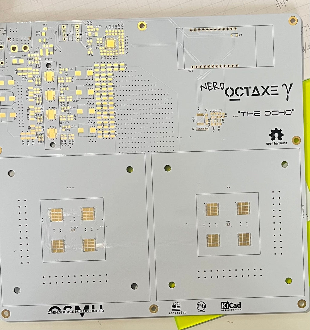 Nerdaxe Octaxe Gamma (The Ocho) - Bare PCB Boards (White)