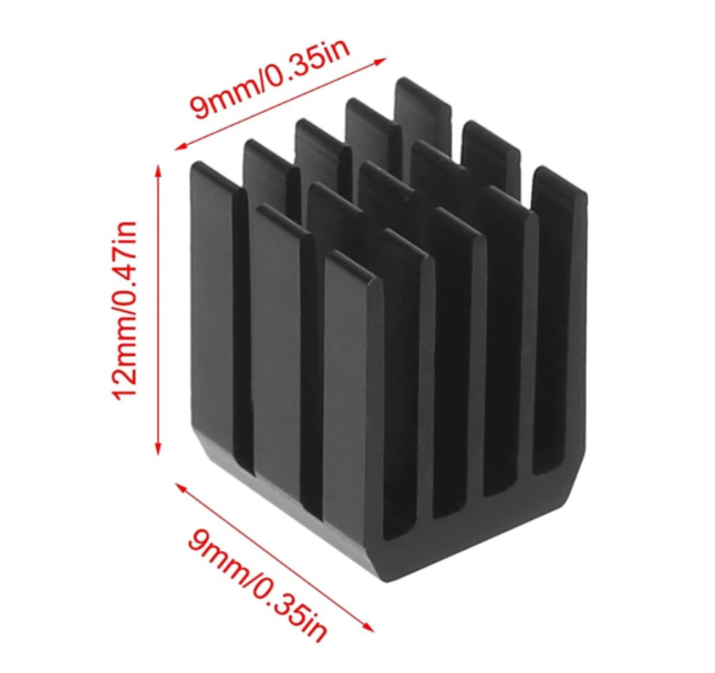 Mini Aluminum VREG Heatsink with Thermal Adhesive – 9x9x12mm | ASIC & Miner Repair