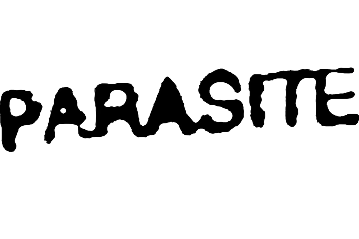 black text reading 'parasite' in a bold sans-serif font on a solid black background.