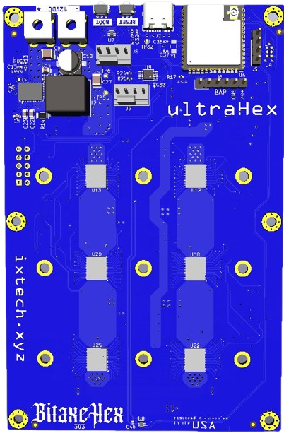 Bitaxe UltraHex - 6 BM1366 chip bitcoin miner - Ix Tech   miner